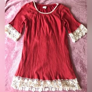 UMGEE USA Juniors Size Large (Runs Small) 🧡 Pretty Coral Lace SunDress CoverUp